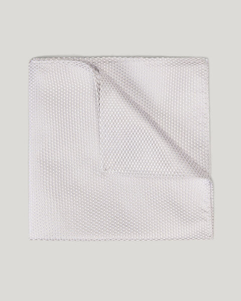 Silk Textured Two-Tone Pocket Square, Stone, hi-res